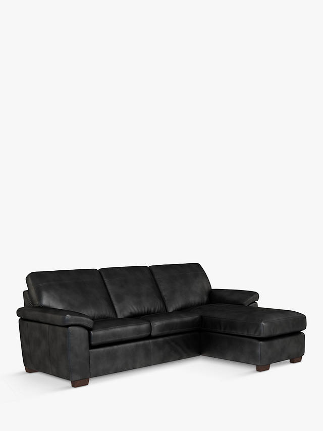 Partners Camden Rhf Storage Chaise End, Black Leather Sofa With Ottoman Bed