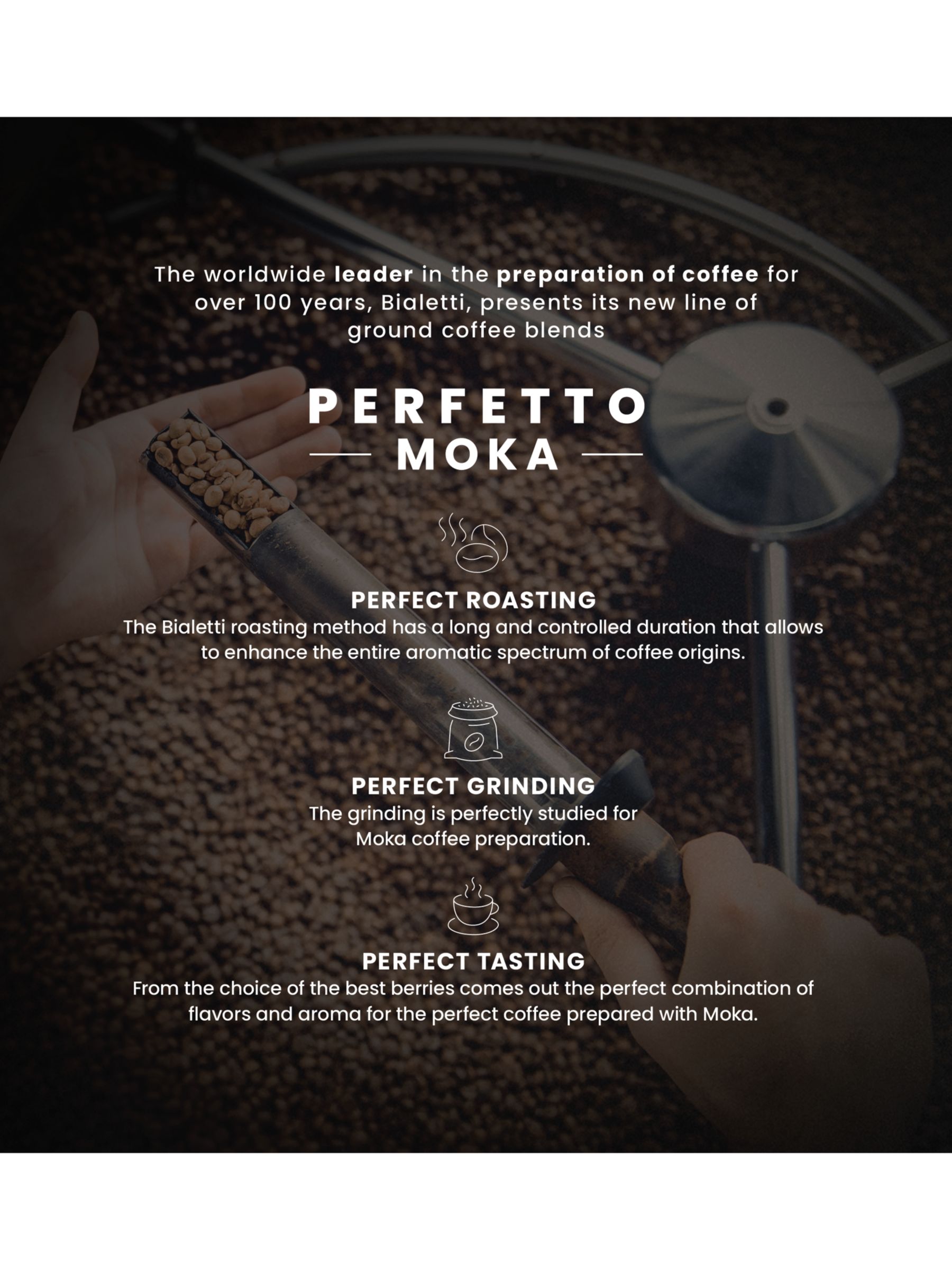 Bialetti Perfetto Moka Intenso Ground Coffee 250 g - Crema