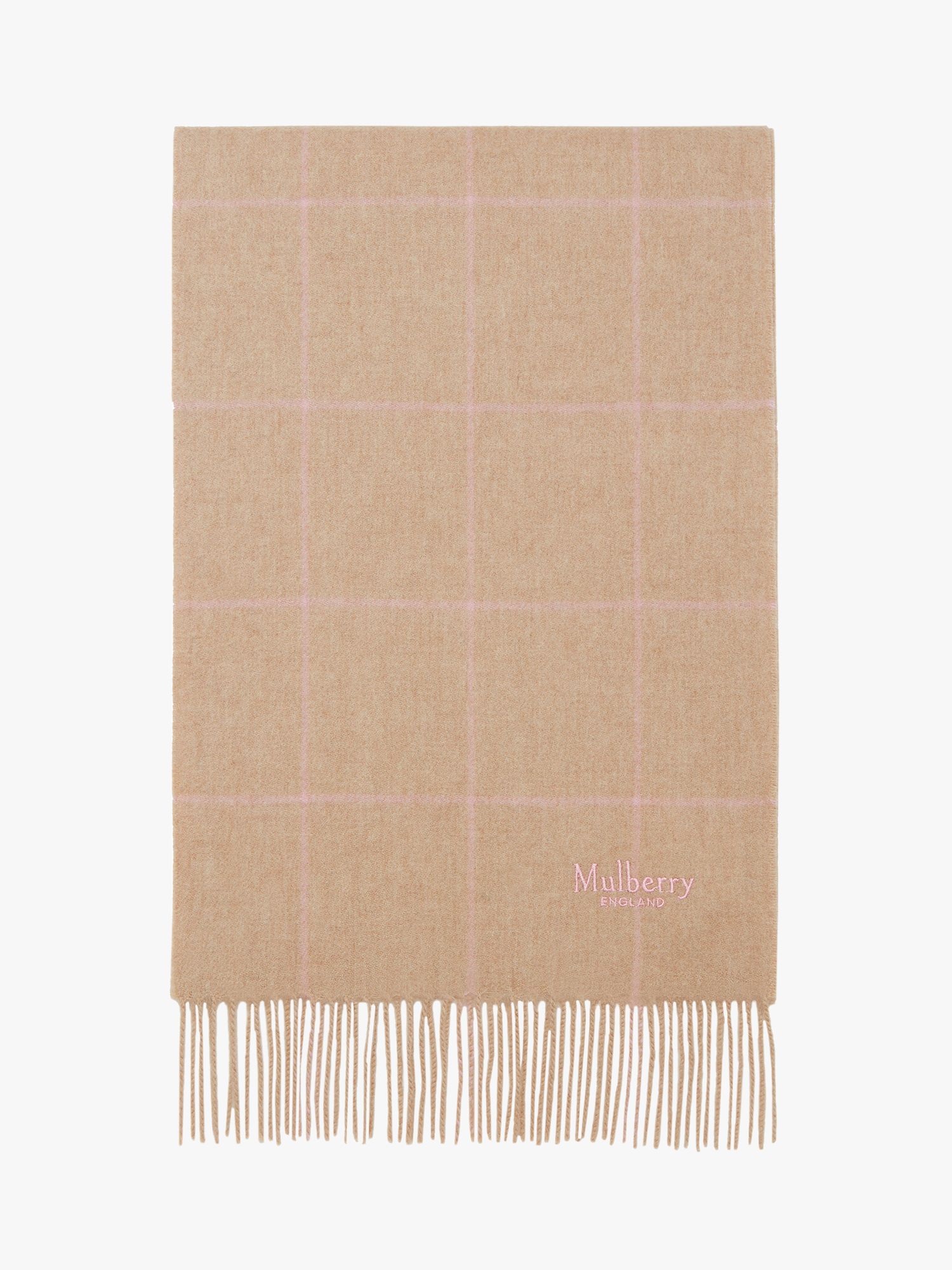 Mulberry Lambswool Small Windowpane Check Scarf