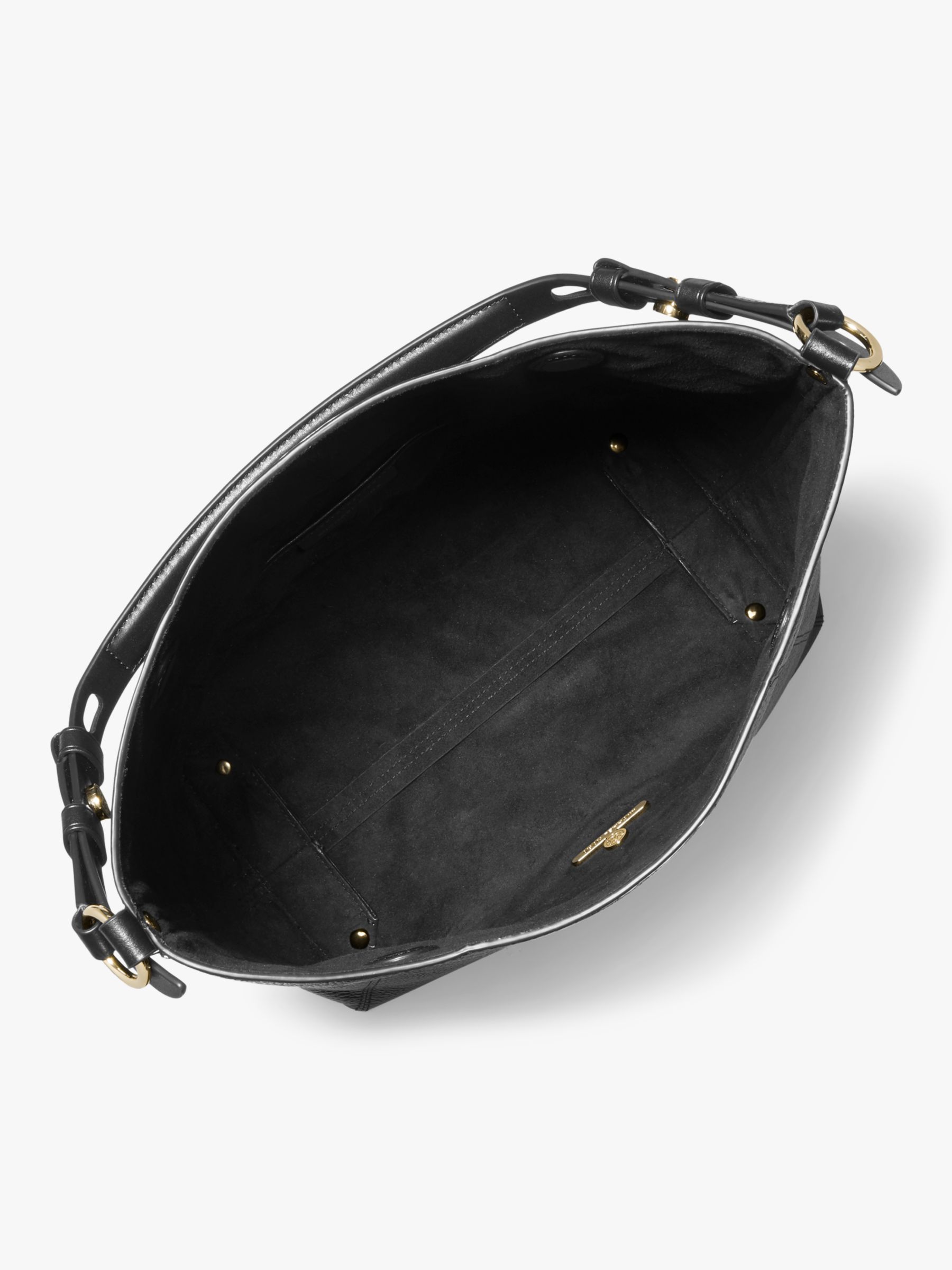 MICHAEL Michael Kors Lucy Large Leather Hobo Bag, Black at John Lewis & Partners