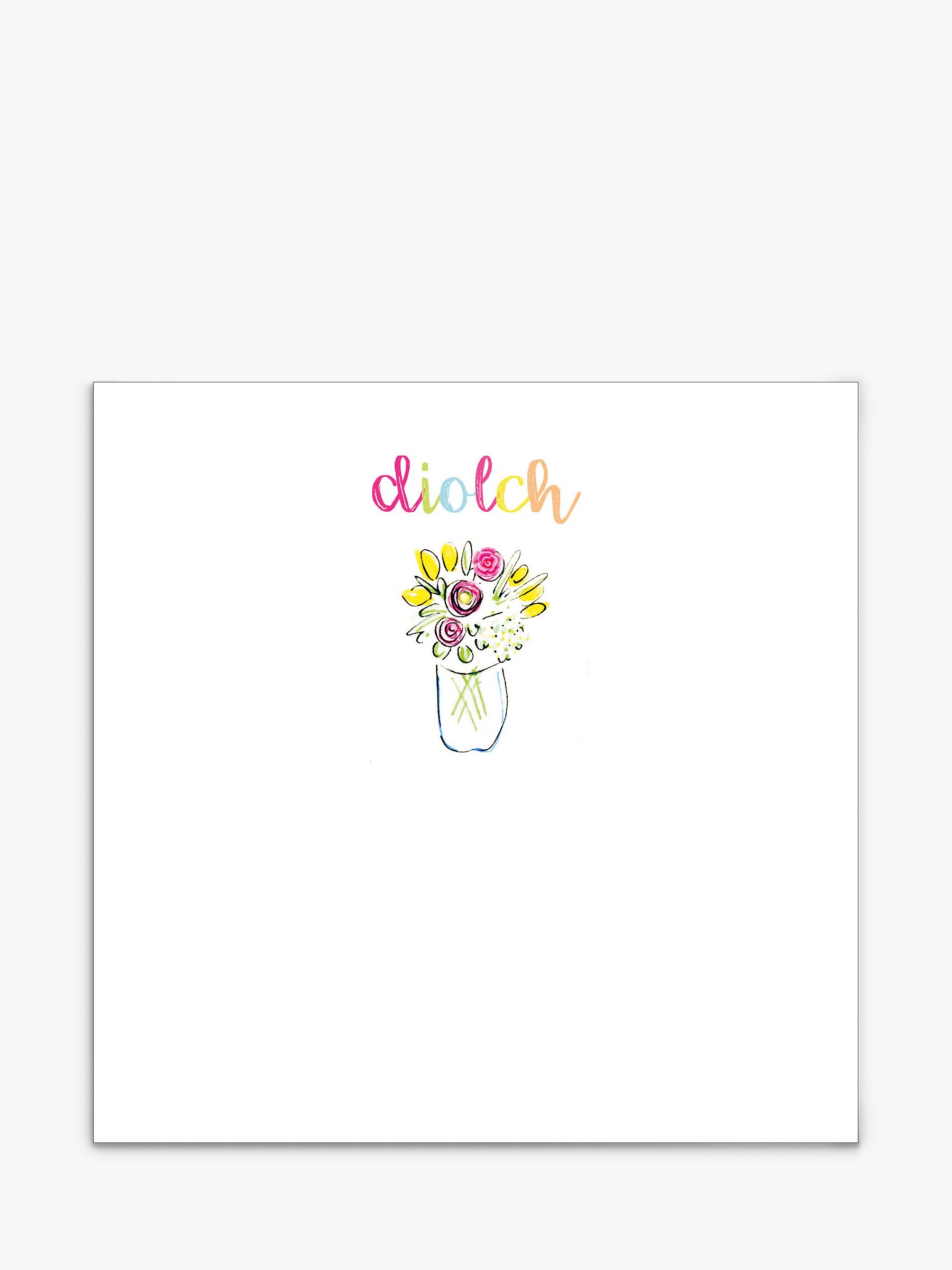 Laura Sherratt Designs Flowers Thank You Welsh Language Card