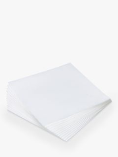 John Lewis Paper Napkins, 40cm, Pack of 12, White