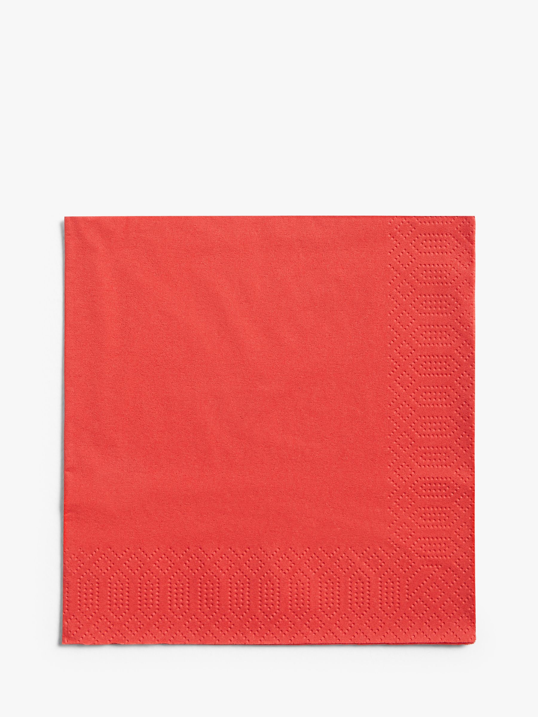 John Lewis 33 cm Paper Napkins, 2 Packs of 20, Red