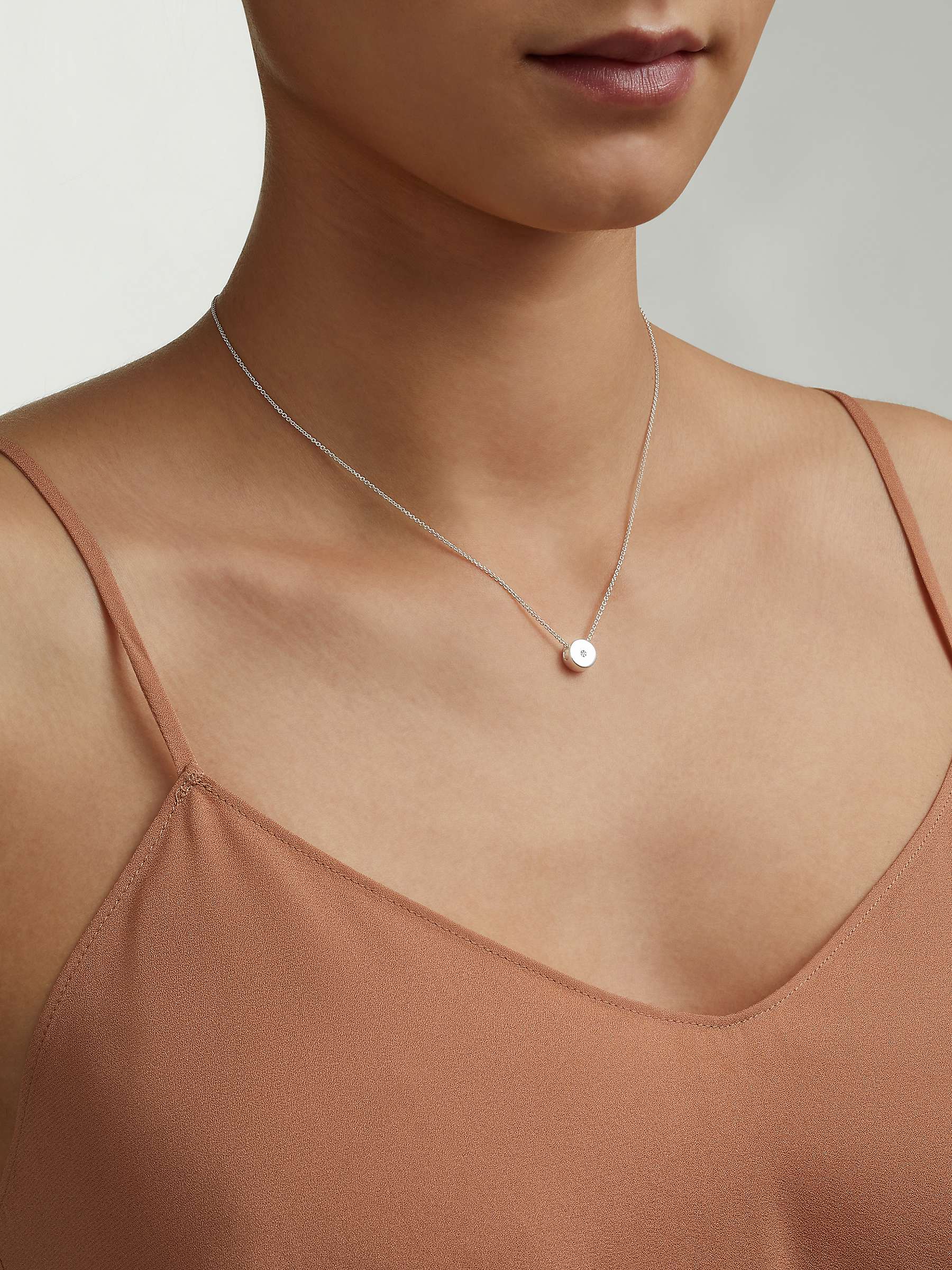 Buy Monica Vinader Linear Solo Diamond Pendant Necklace Online at johnlewis.com