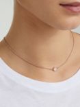 Monica Vinader Siren Mini Nugget Chain Necklace, Rose Gold/Rose Quartz