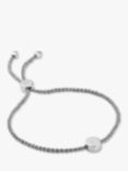 Monica Vinader Linear Solo Diamond Friendship Bracelet, Silver/Grey