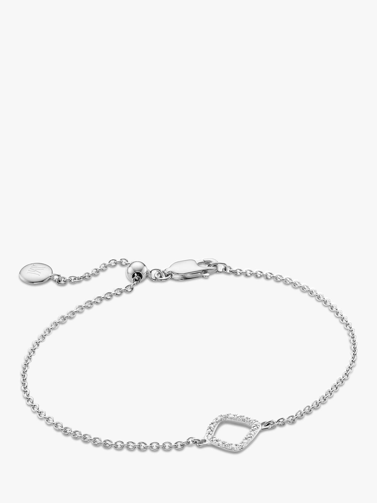 Buy Monica Vinader Riva Mini Kite Diamond Chain Bracelet, Silver Online at johnlewis.com