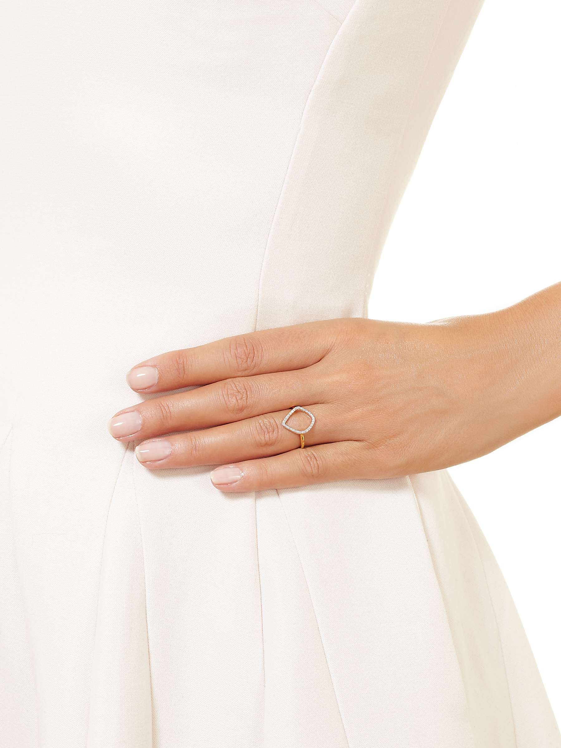 Buy Monica Vinader Riva Diamond Hoop Ring, Gold Online at johnlewis.com