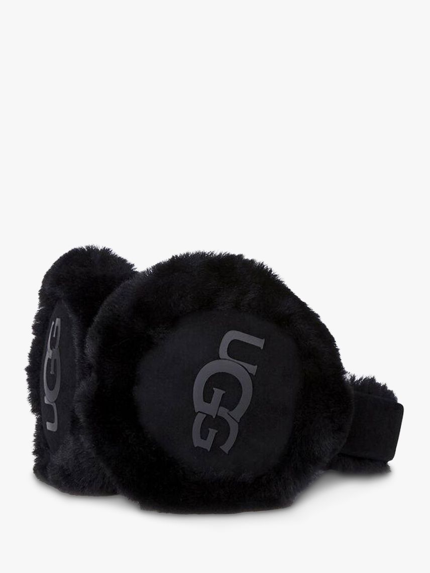 UGG Bluetooth Sheepskin Ear Muffs, Black at John Lewis & Partners