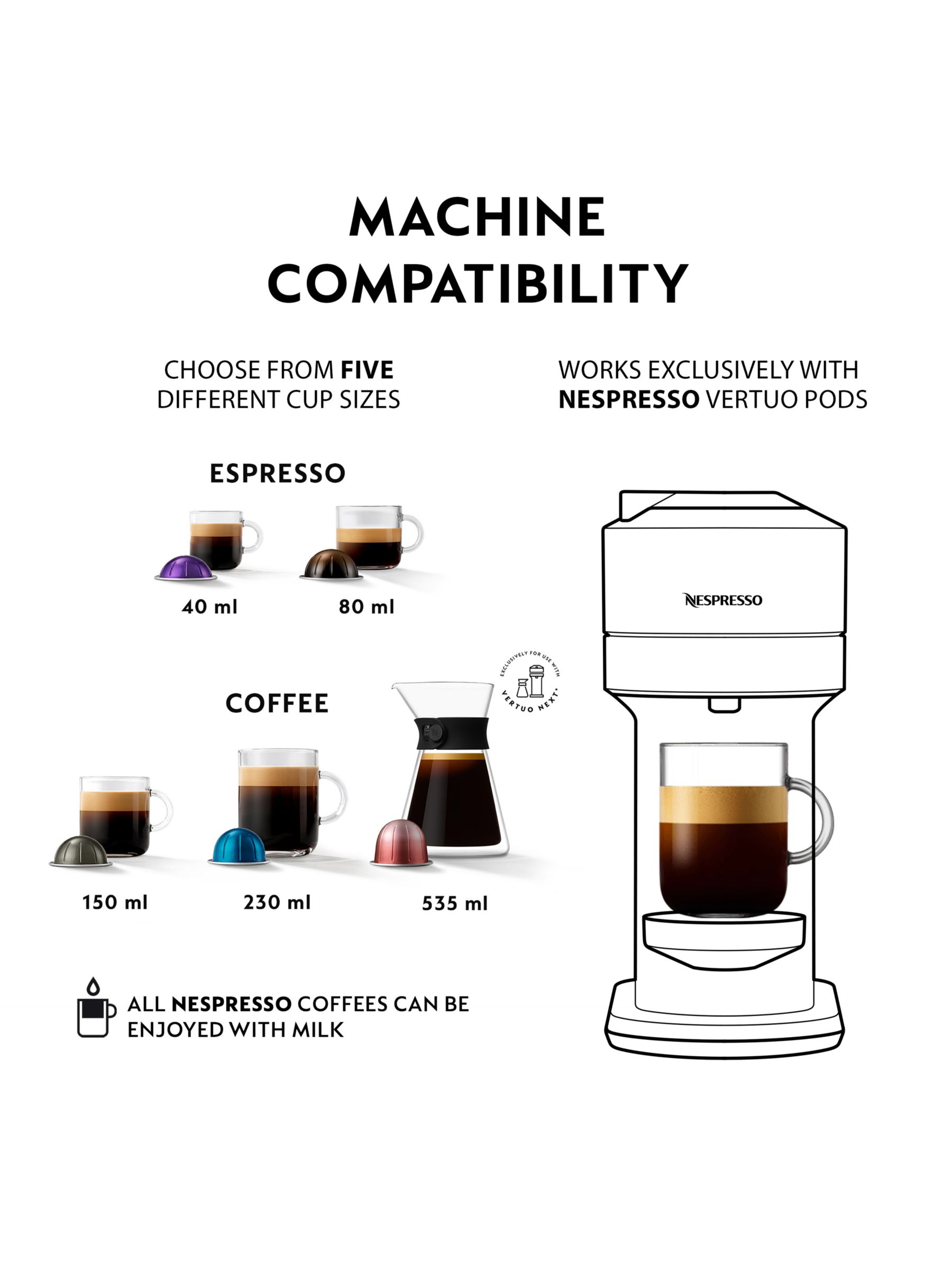 Krups Nespresso XN910N40 Vertuo Next Pod Coffee Machine Black
