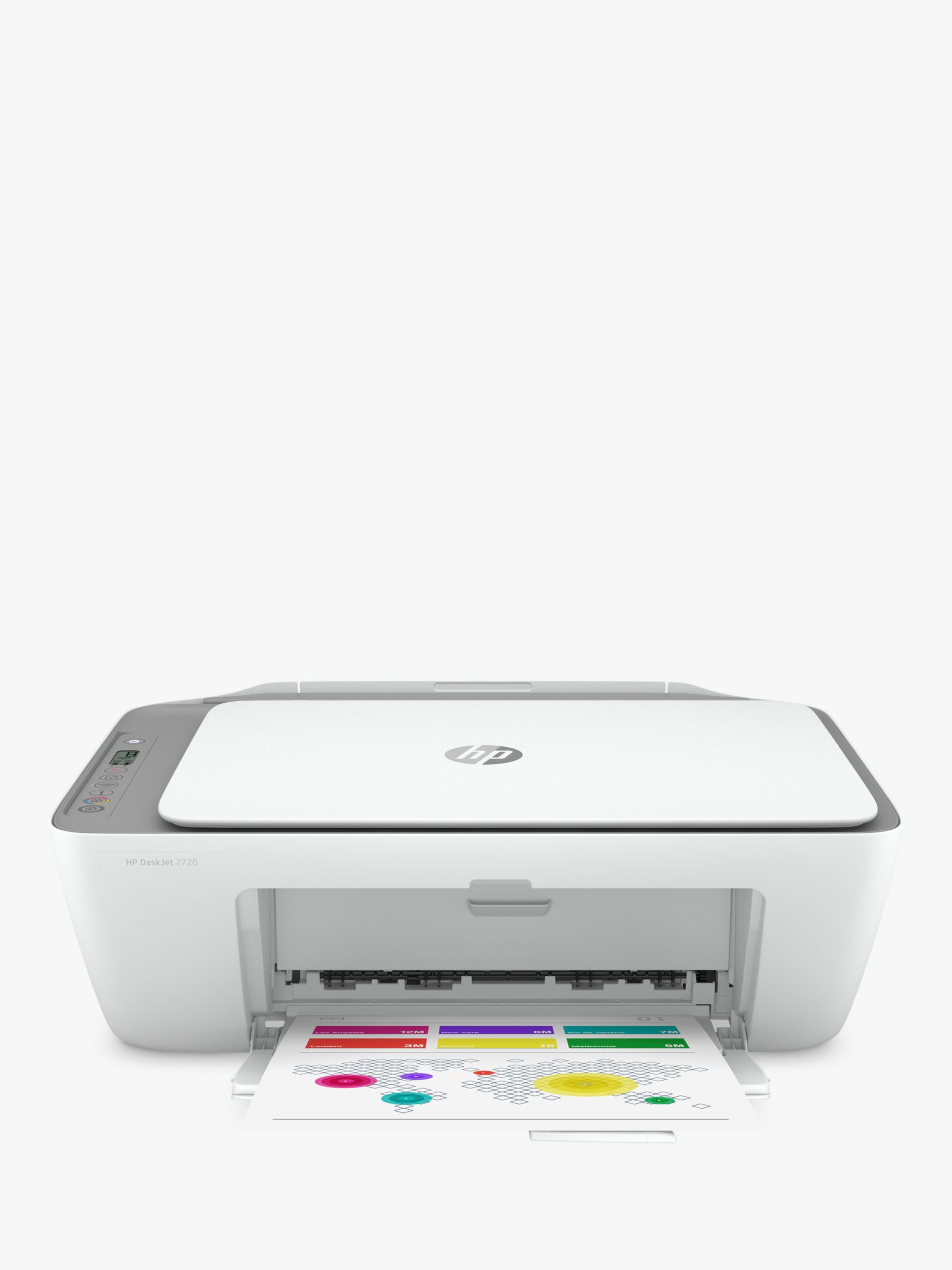 Hp Deskjet 2720 All In One Wireless Printer Hp Instant Ink Compatible With 2 Months Trial White Grey At John Lewis Partners