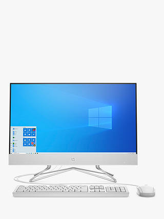 HP 24-df0008na All-in-One Desktop PC, AMD Ryzen 5 Processor, 8GB RAM, 256GB SSD, 23.8" Full HD, Natural Silver