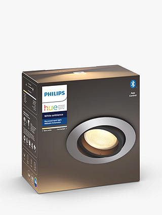 Philips Hue White Ambiance Milliskin GU10 LED Recessed Smart Spotlight with Bluetooth, Aluminium