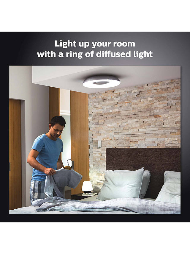 Philips Hue White Ambiance Still LED Smart Semi Flush Ceiling Light with Bluetooth and Dimmer Switch, Black