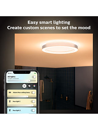 Philips Hue White Ambiance Adore Led Smart Semi Flush Bathroom Ceiling Light With Bluetooth And Dimmer - Philips Hue Adore Smart Led Ceiling Bathroom Light