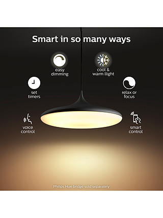 Philips Hue White Ambiance Cher LED Smart Ceiling Light with Bluetooth and Dimmer Switch, Black