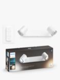 Philips Hue White Ambiance Adore LED Smart Double Bathroom Spotlight with Bluetooth and Dimmer Switch, White