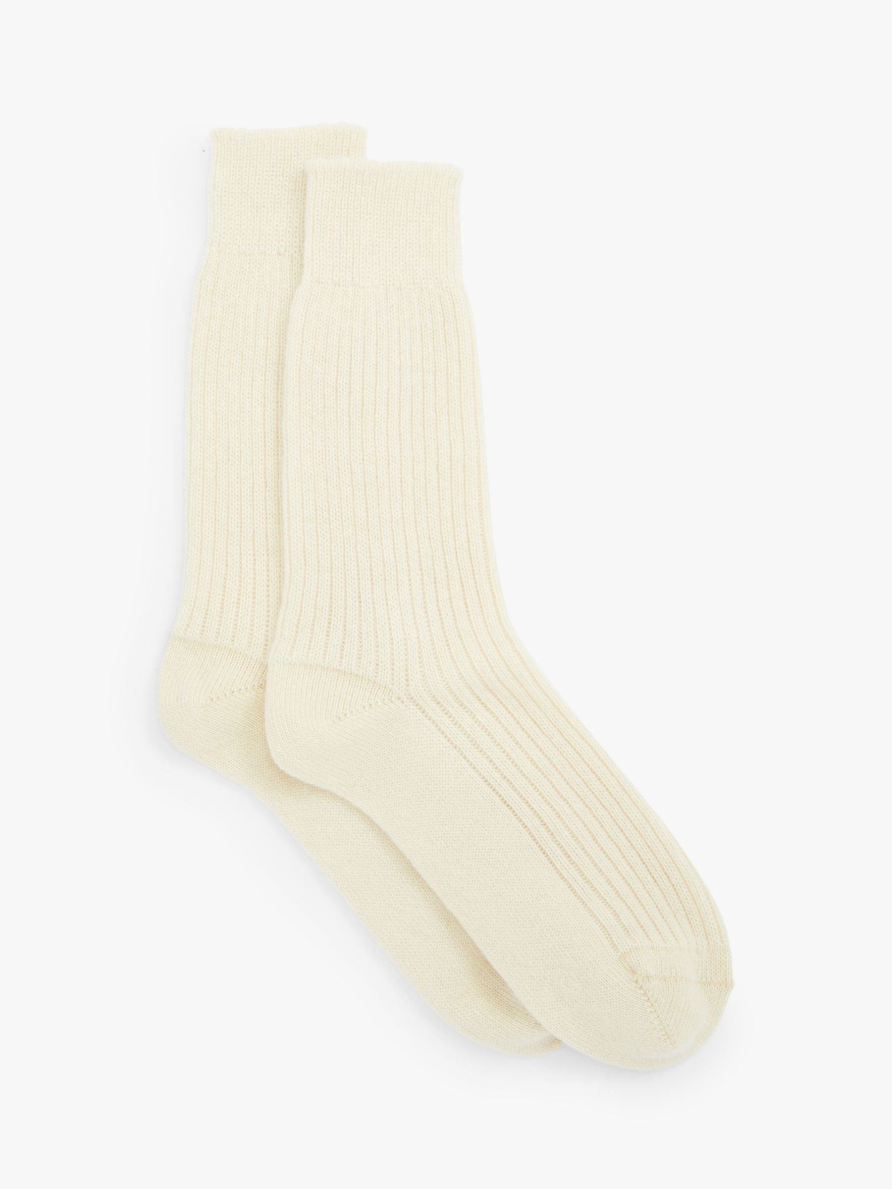 John Lewis & Partners Women's Cashmere Bed Ankle Socks, Cream at John ...