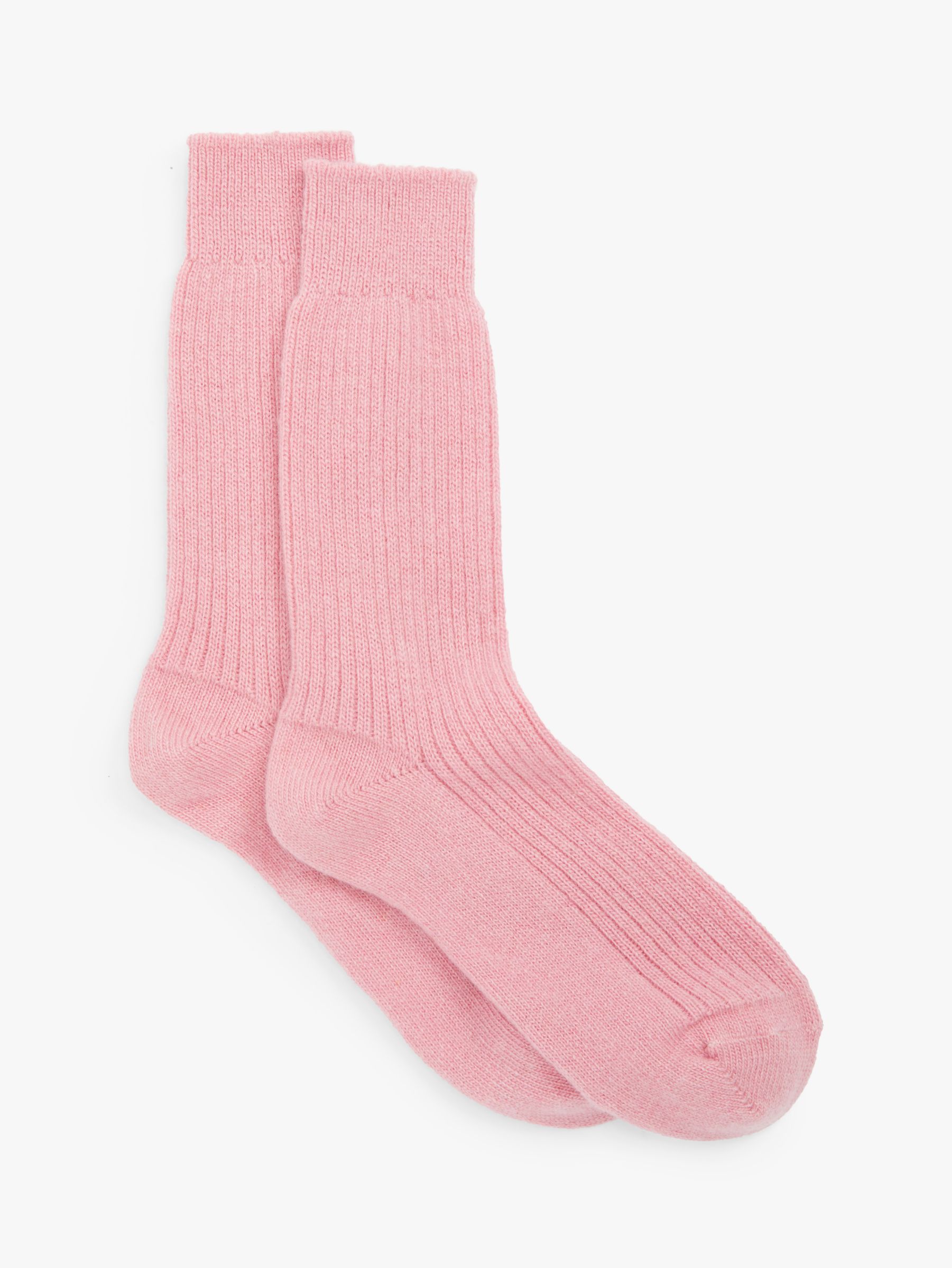 John Lewis Cashmere Bed Ankle Socks, Pink