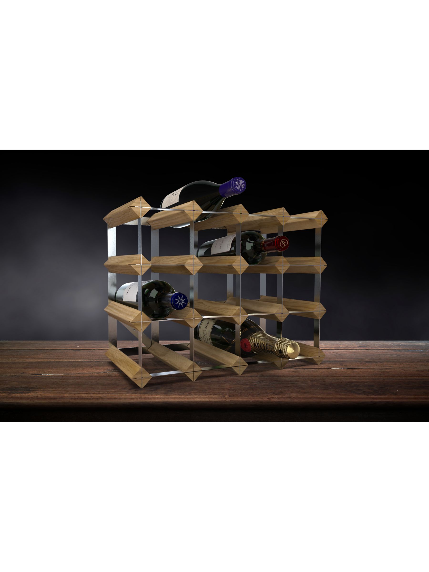 RTA Freestanding Wood Wine Rack, 16 Bottle at John Lewis & Partners