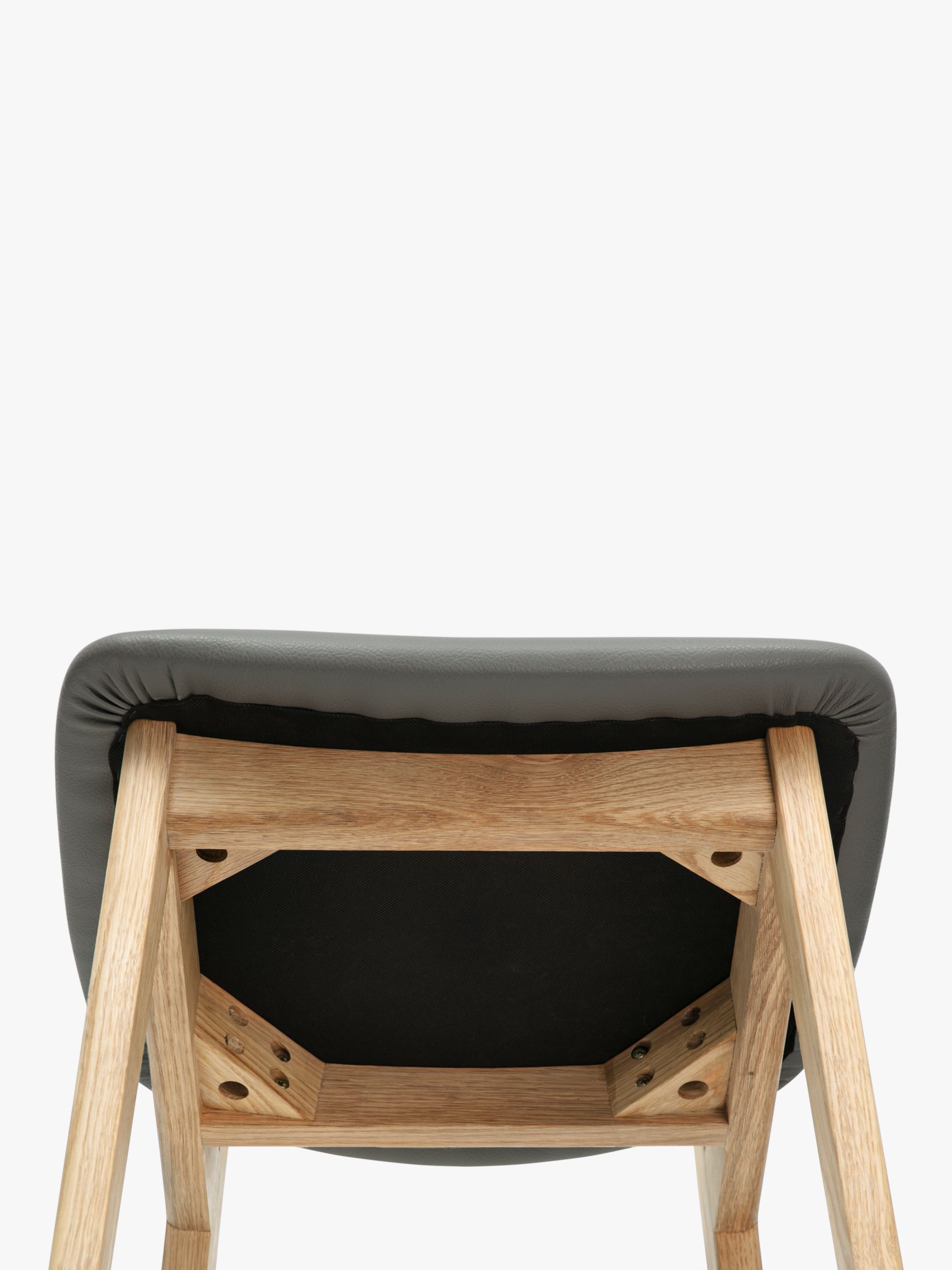 John Lewis & Partners Reflex Faux Leather Bar Chair, Taupe/Oak
