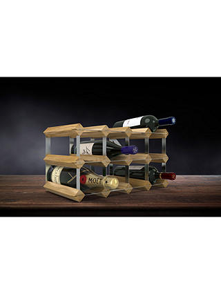 RTA Freestanding Wood Wine Rack, 12 Bottle, Light Oak