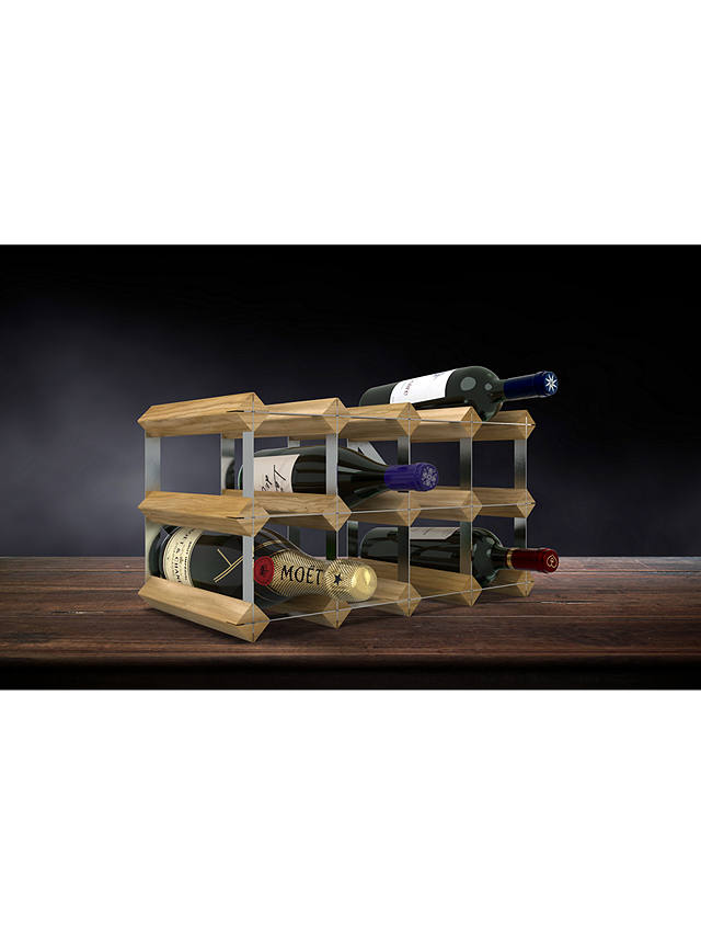 RTA Freestanding Wood Wine Rack, 12 Bottle, Light Oak