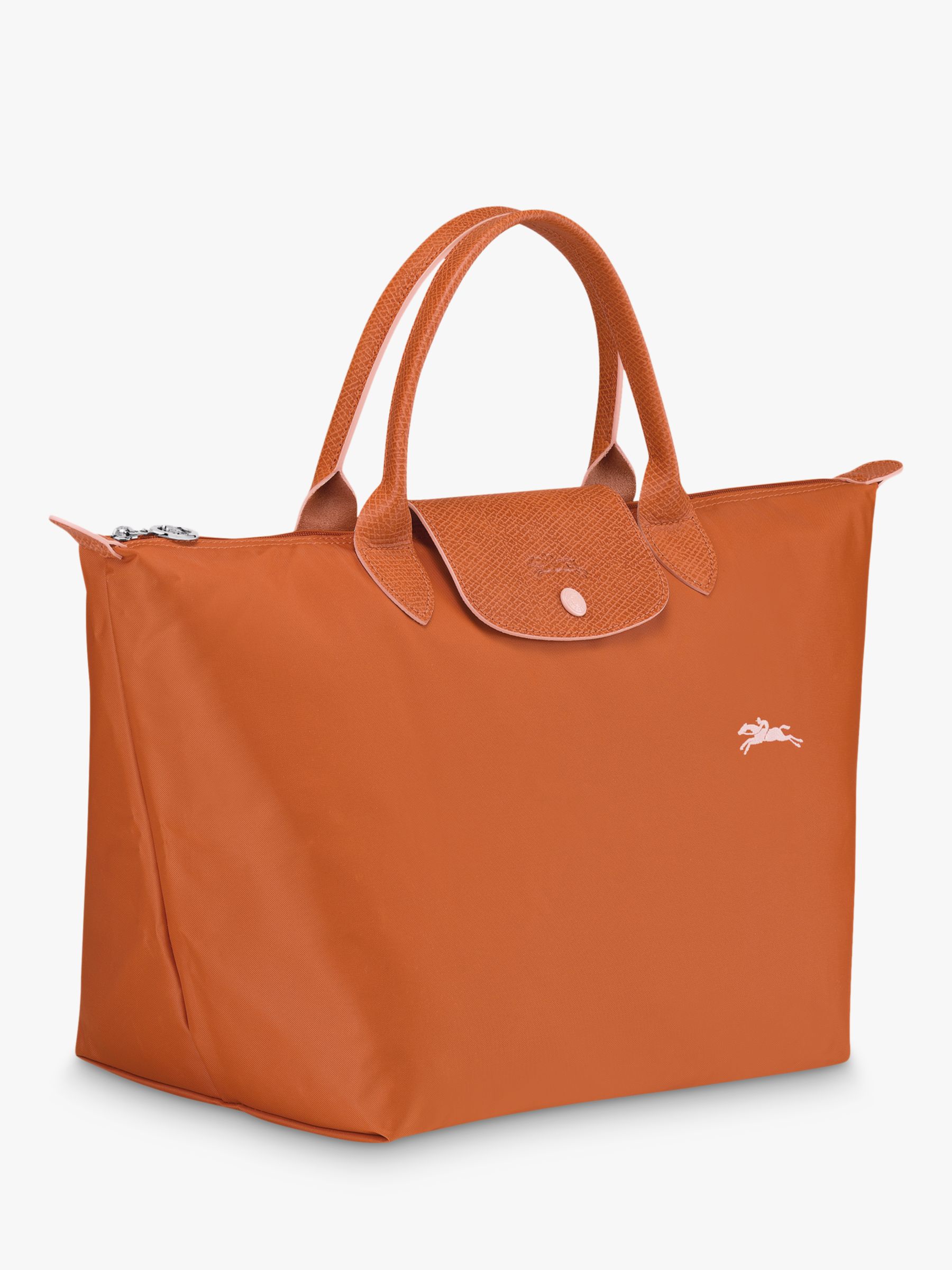 Longchamp Le Pliage Club Medium Top Handle Bag, Rust at John Lewis ...