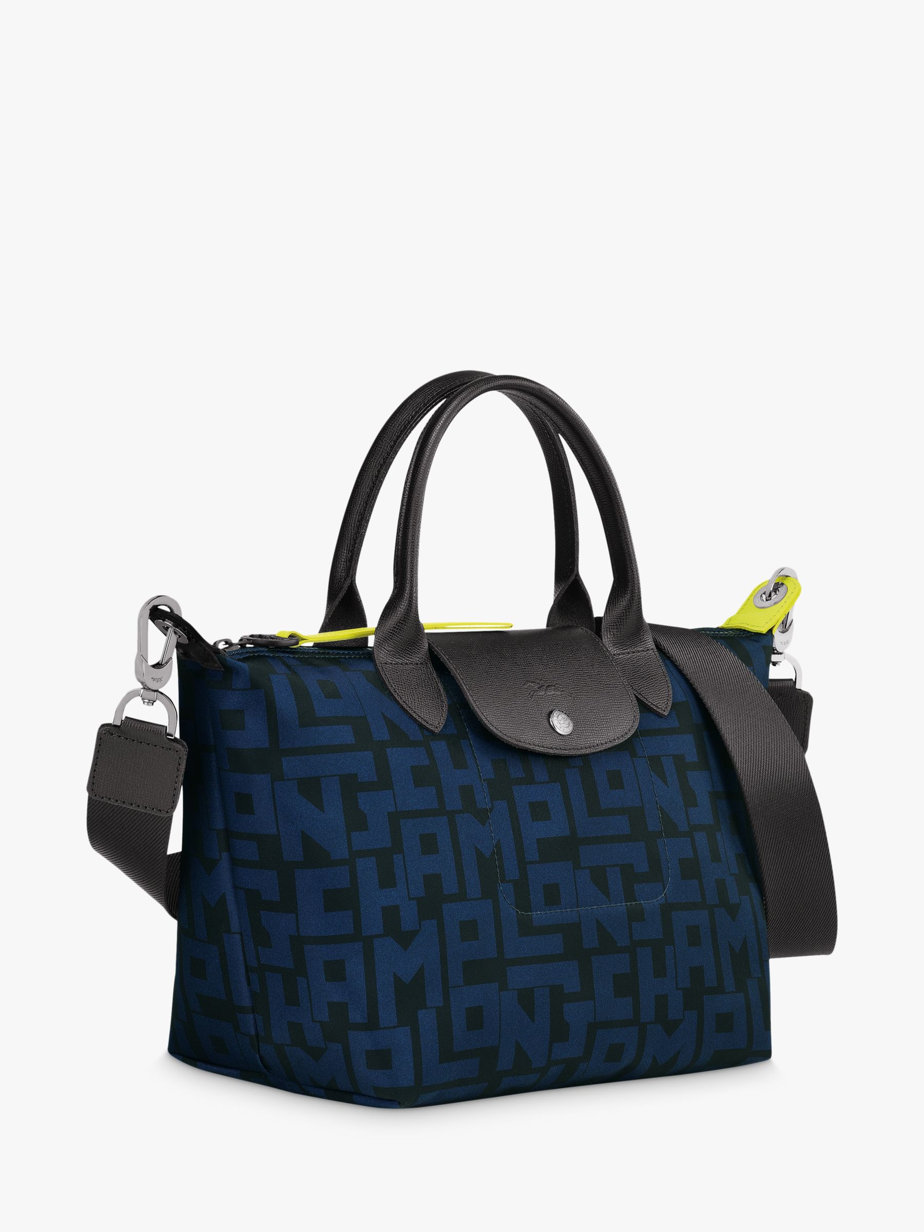 Longchamp Le Pliage LPG Top Handle Bag, Black/Navy at John Lewis & Partners