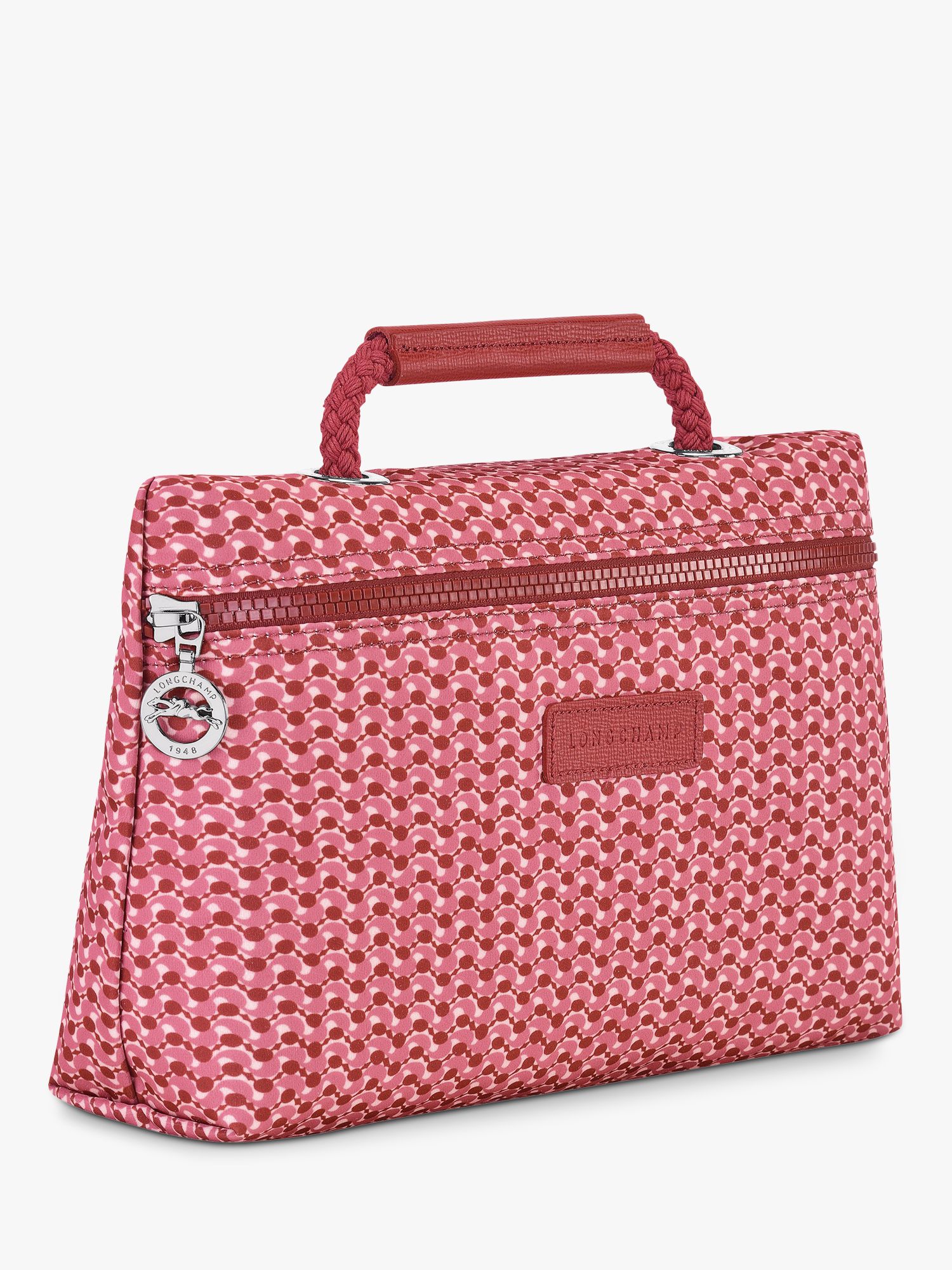 Longchamp Le Pliage Microknit Large Pouch, Antique Pink at John Lewis & Partners