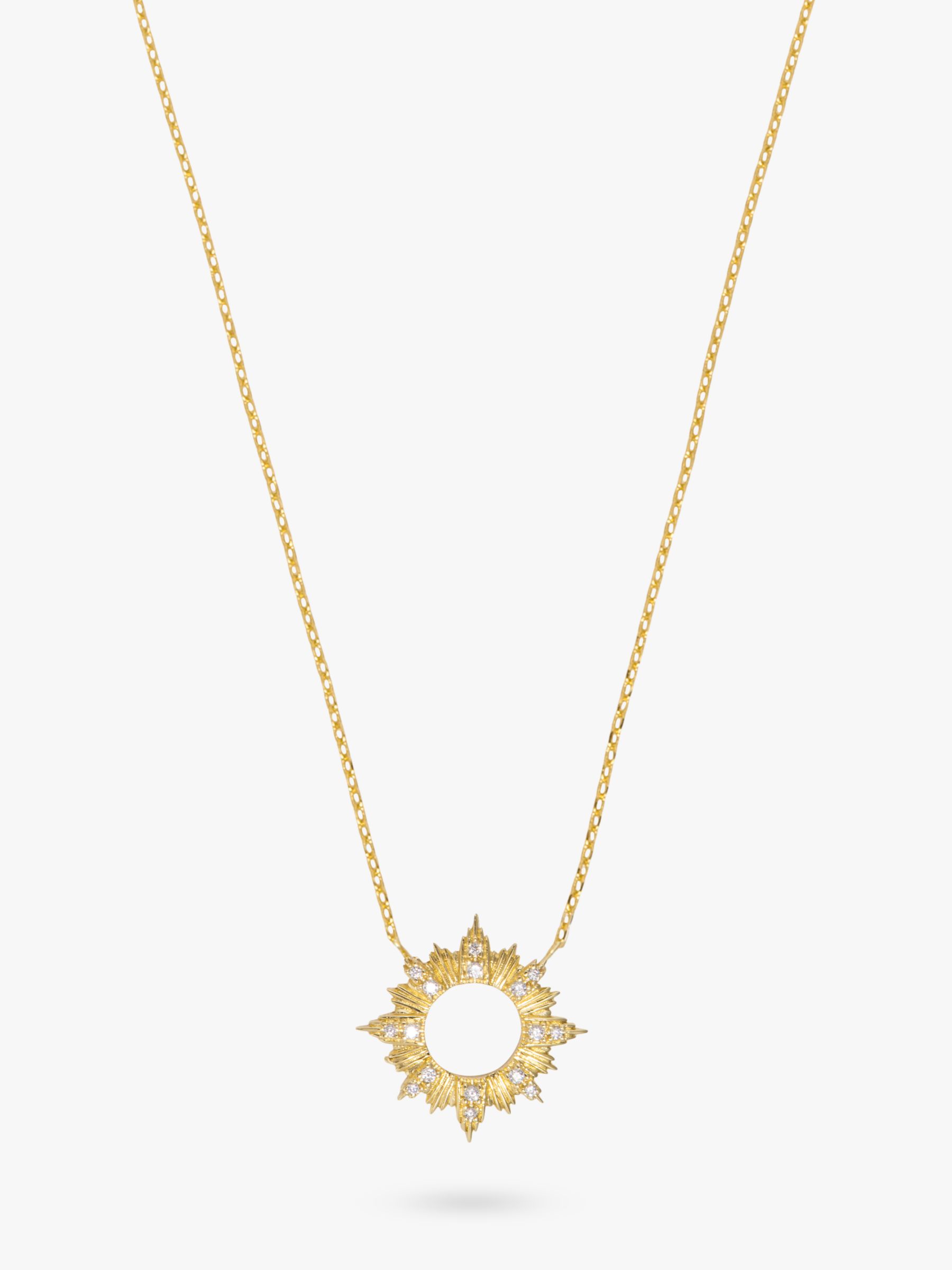Wanderlust + Co Sunseeker Pendant Necklace, Gold at John Lewis & Partners