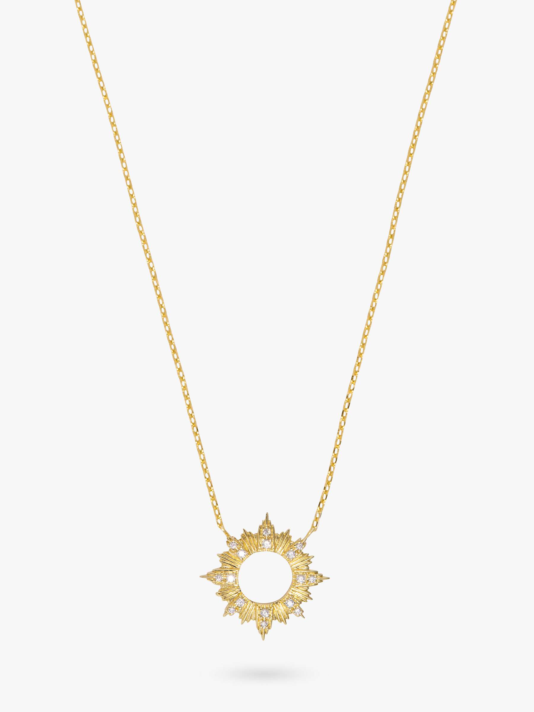 Wanderlust + Co Sunseeker Pendant Necklace, Gold at John Lewis & Partners