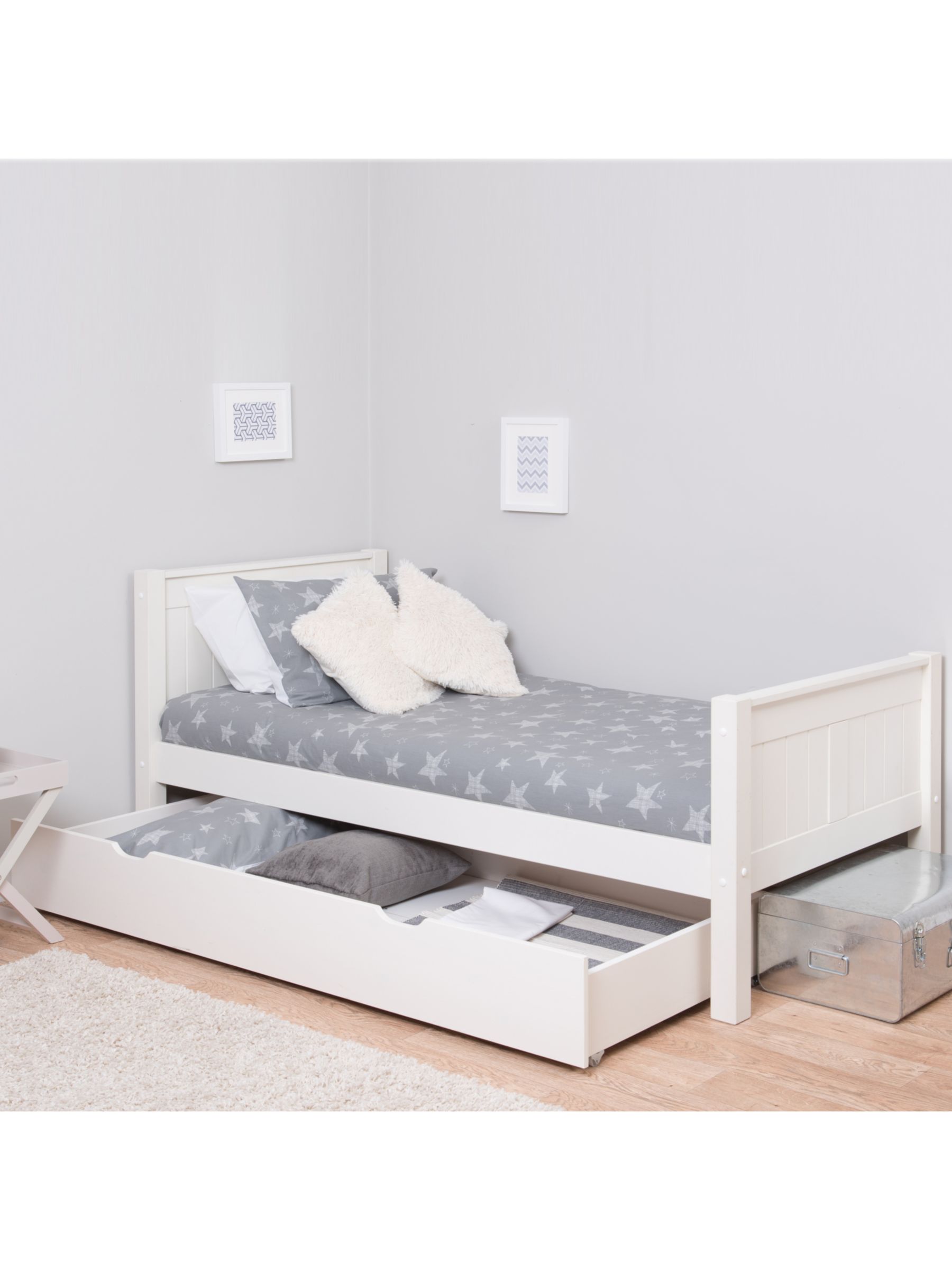 Photo of Stompa classic child compliant bed frame with trundle drawer single white