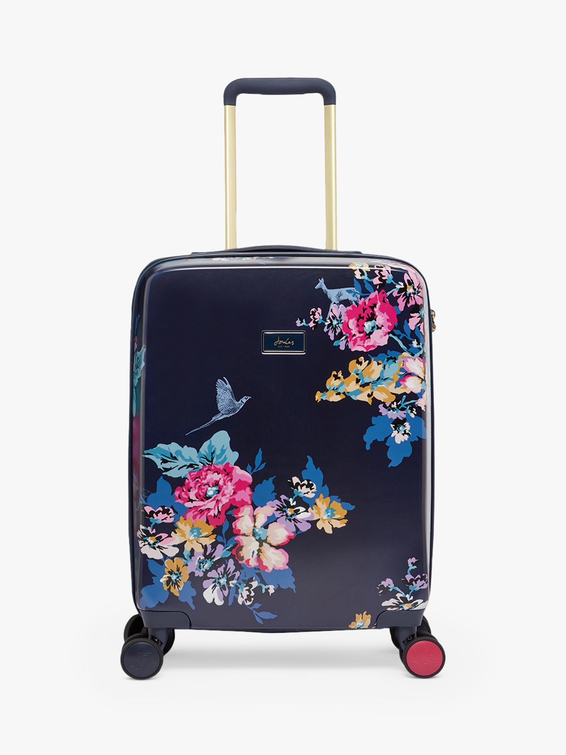 Joules Cambridge 53.5cm 4-Wheel Medium Suitcase, Navy Floral at John ...