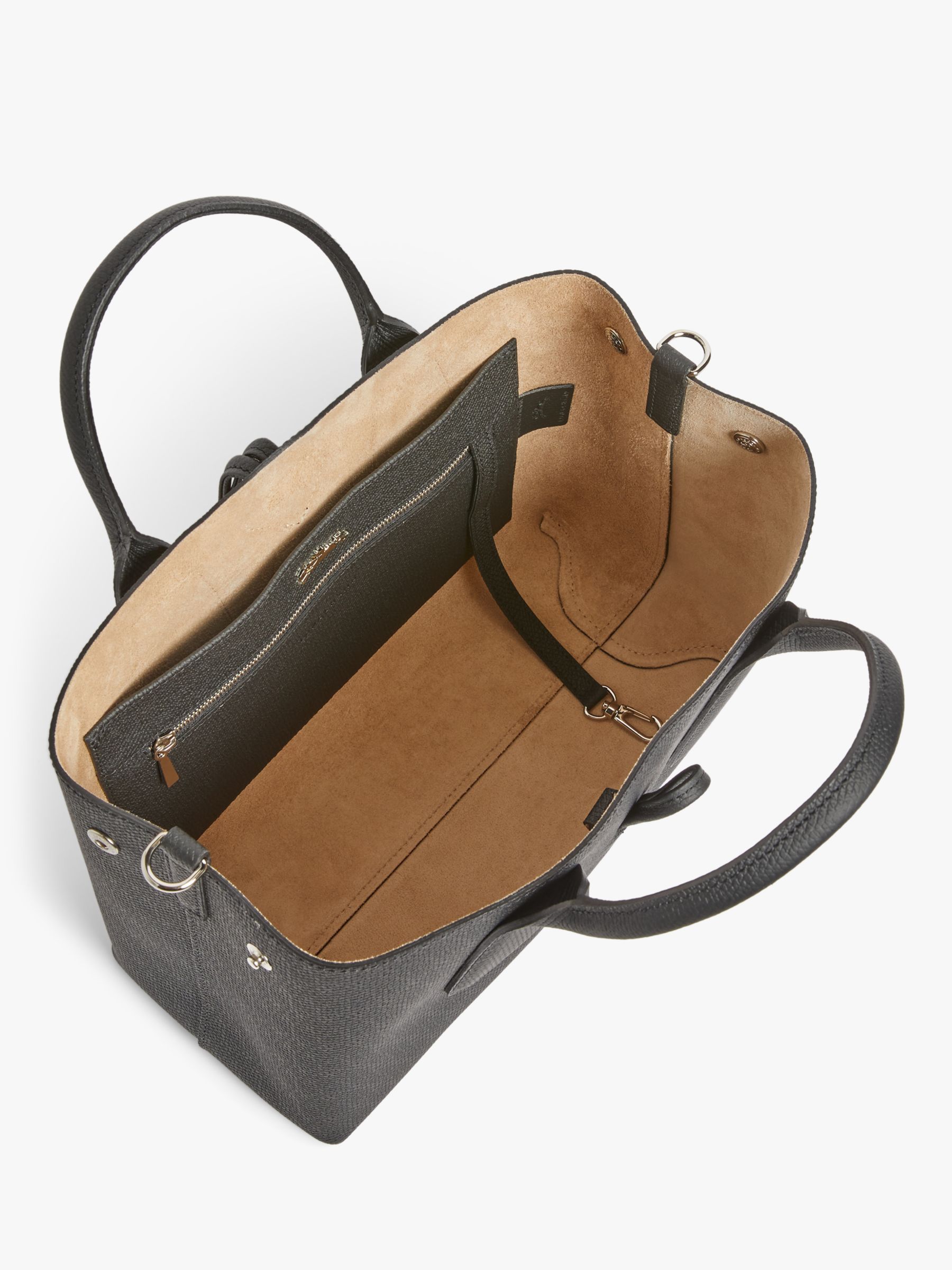 Longchamp Roseau Leather Shoulder Bag, Black at John Lewis & Partners