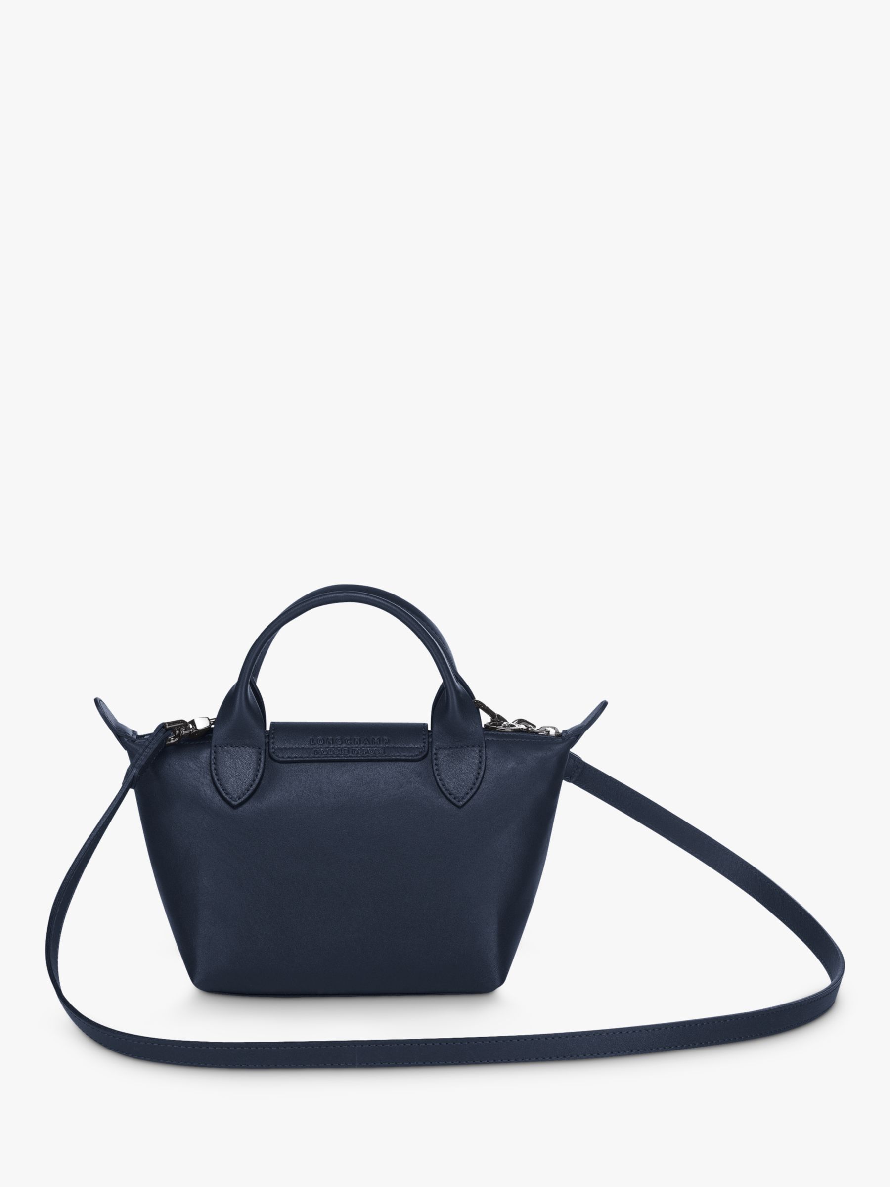 longchamp navy leather bag