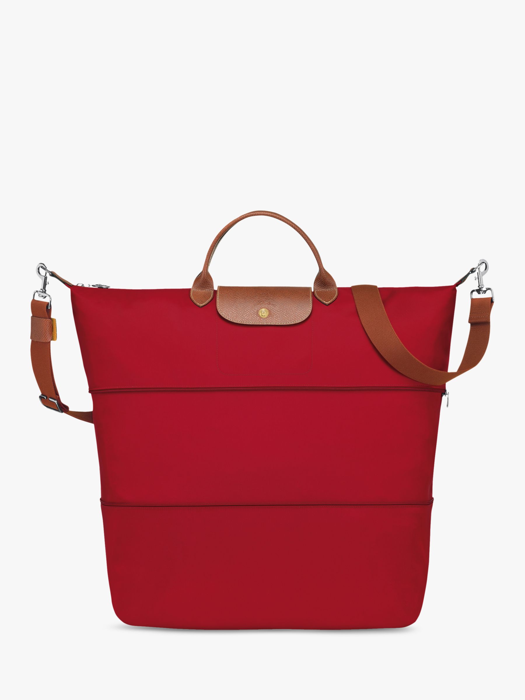 Longchamp Le Pliage Original Expandable Travel Bag, Red at John Lewis ...