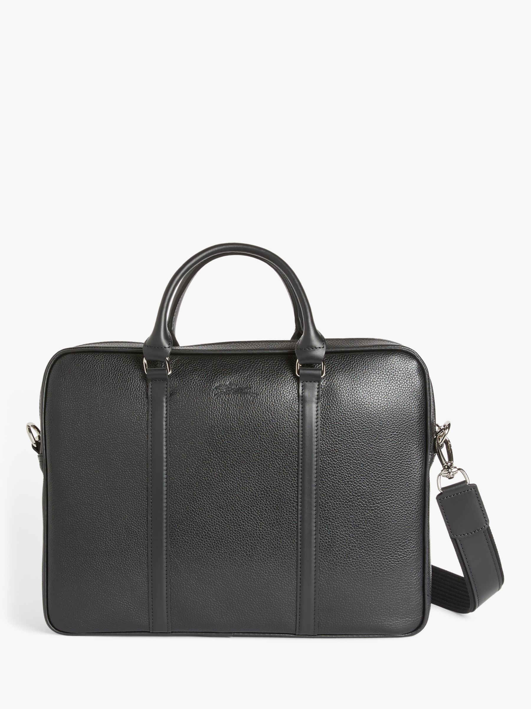 Longchamp Le Foulonné Extra Small Leather Briefcase, Black
