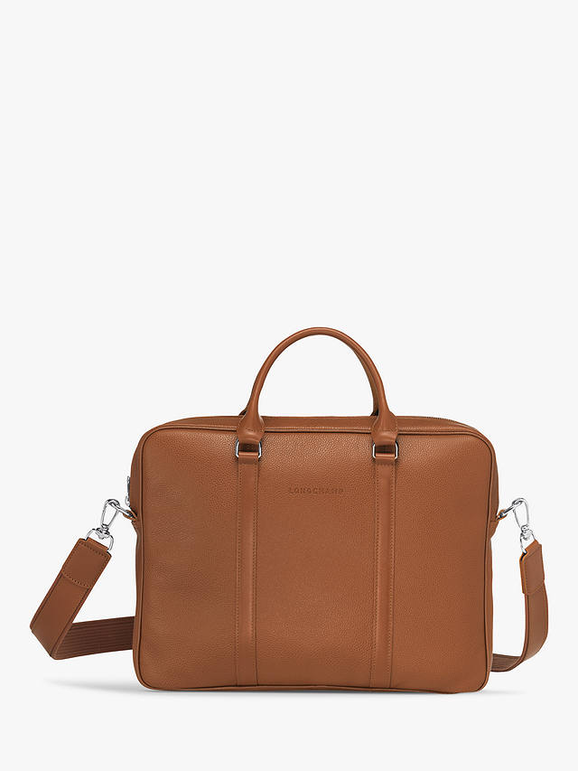 Longchamp Le Foulonné Extra Small Leather Briefcase, Caramel