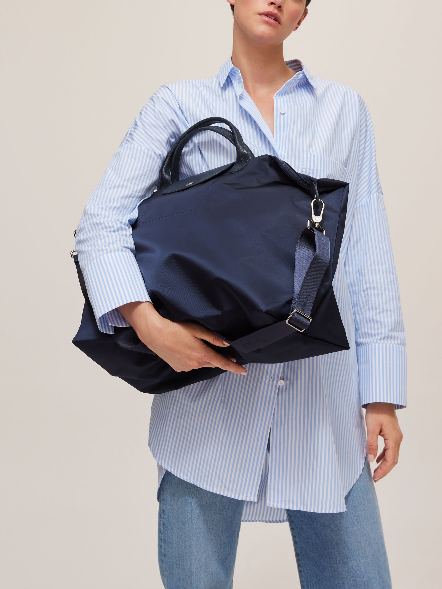 Longchamp Le Pliage Néo Travel Bag, Navy at John Lewis & Partners