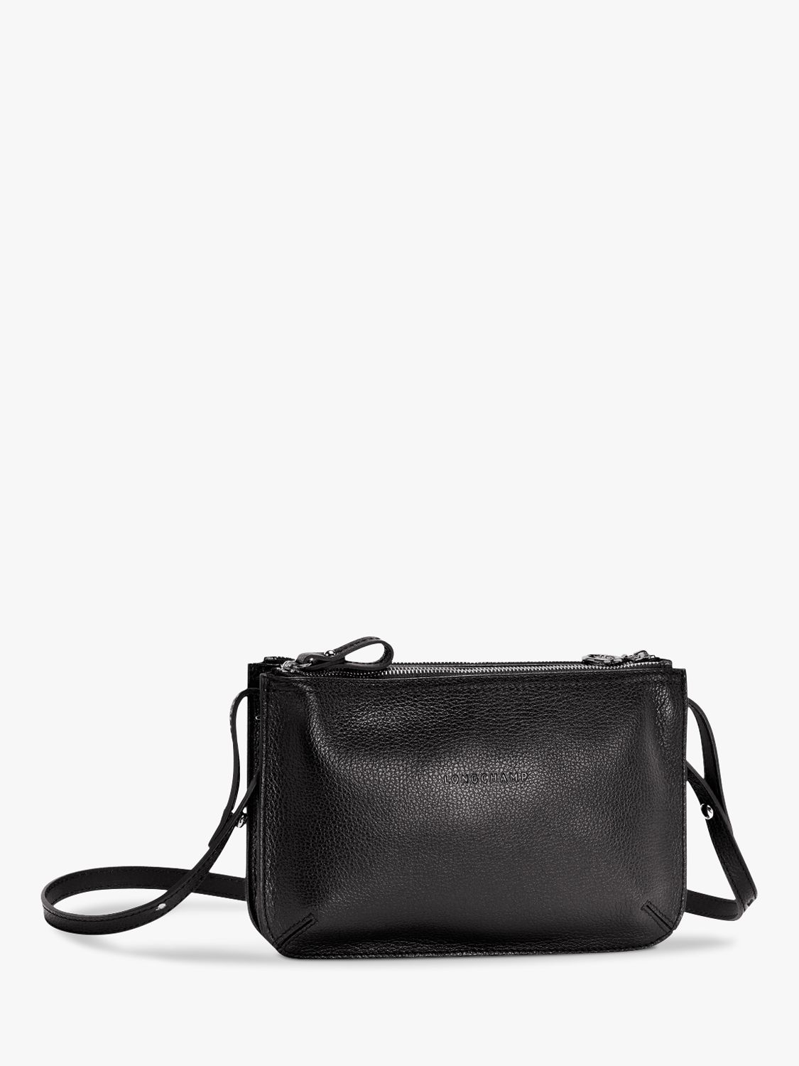 longchamp black leather crossbody bag