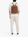 Longchamp Le Foulonné Leather Backpack, Caramel