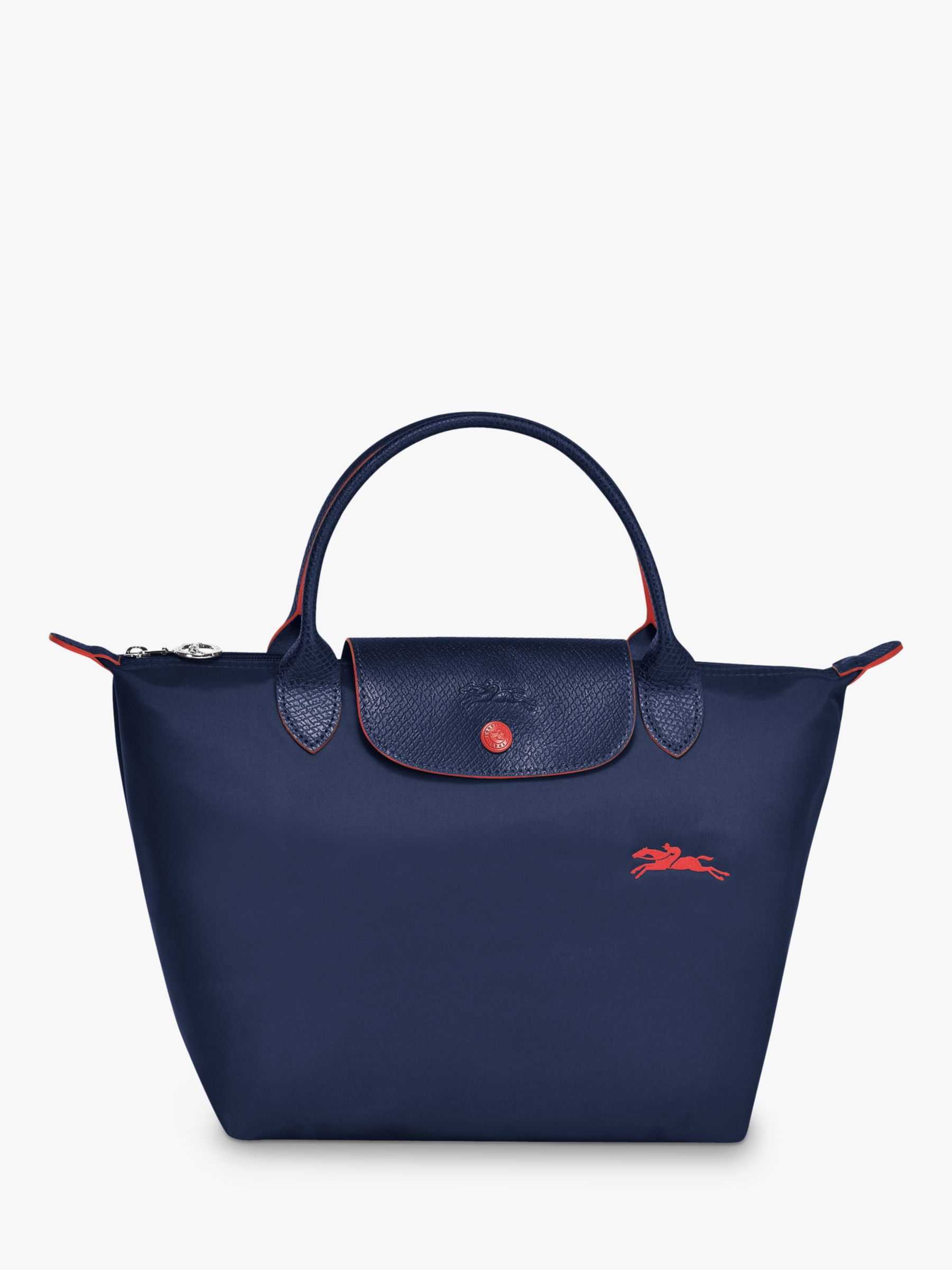 Longchamp Le Pliage Club Small Top Handle Bag, Navy at John Lewis & Partners