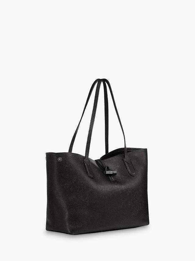 Longchamp Roseau Large Shoulder Bag, Black at John Lewis & Partners