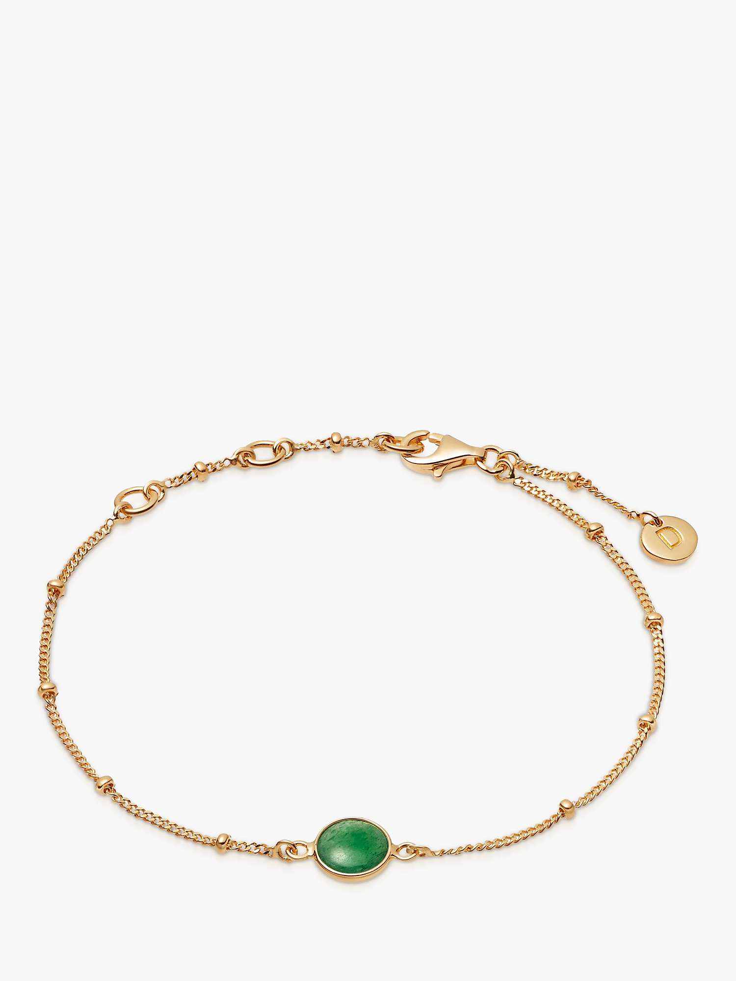 Buy Daisy London Aventurine Charm Chain Bracelet, Gold/Green Online at johnlewis.com