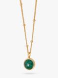 Daisy London Aventurine Pendant Necklace, Gold/Green