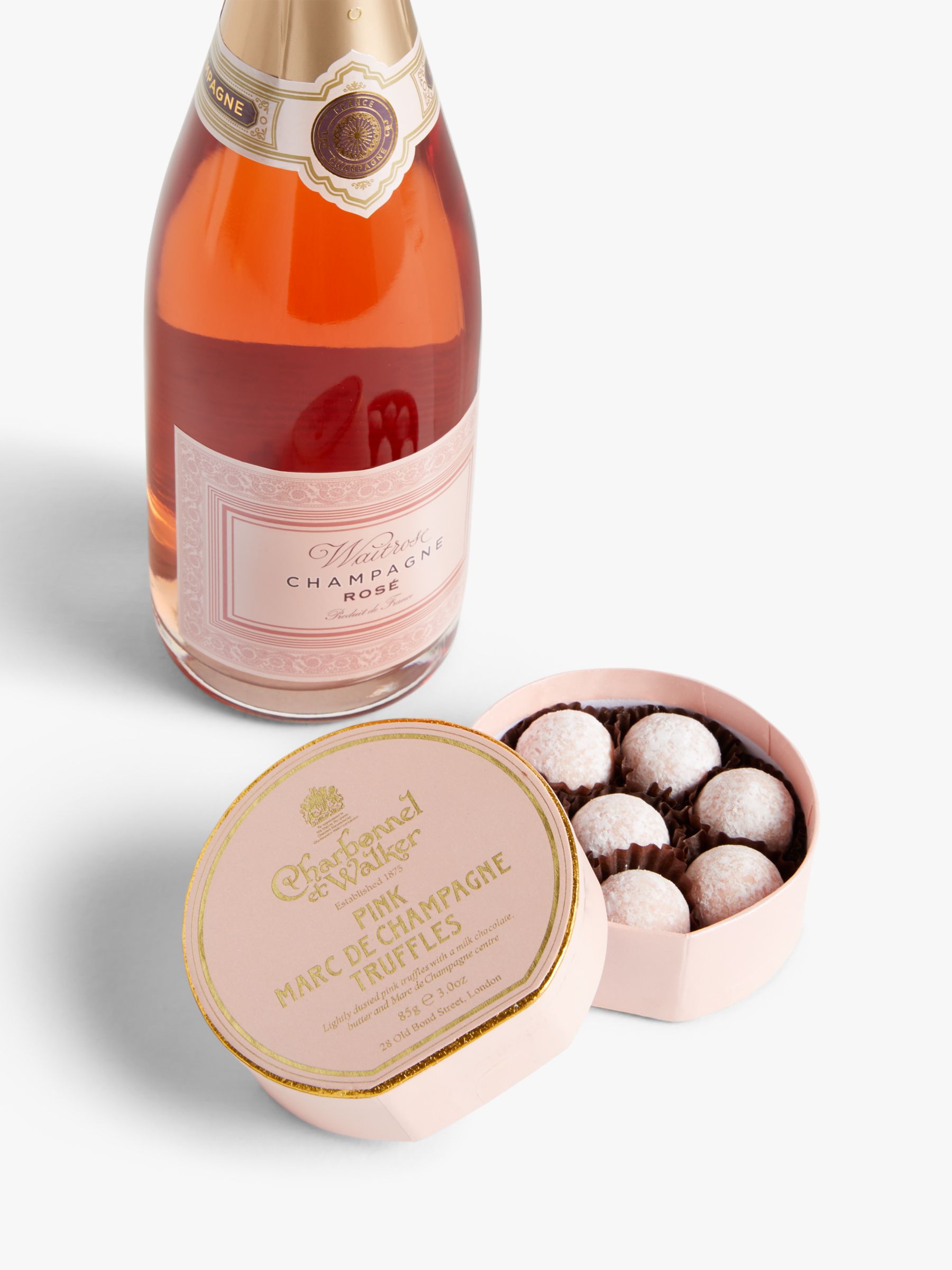 Waitrose & Partners Rosé Champagne and Truffles Gift Box