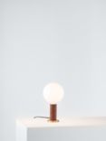 Tala Knuckle Table Lamp with Sphere IV 8W ES LED Dim to Warm Globe Bulb, Walnut