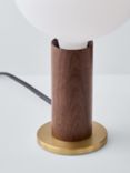 Tala Knuckle Table Lamp with Sphere IV 8W ES LED Dim to Warm Globe Bulb, Walnut
