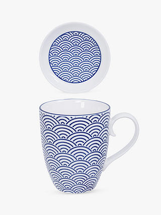 Tokyo Design Studio Nippon Blue Wave Infuser Mug & Lid, 380ml, Blue